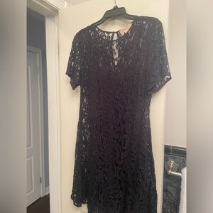 Navy Blue Lace Dress